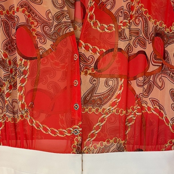 Marciano Guess | Paisley Chain Print Ivory 70’s Feminine Elegance Romper Size M - Picture 3 of 3